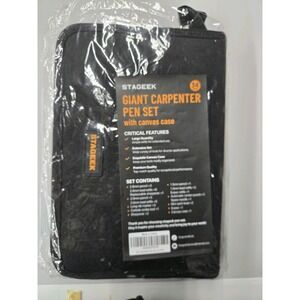STAGEEK GIANT CARPENTER PEN SET WITH CANVAS CASE 34 Piece